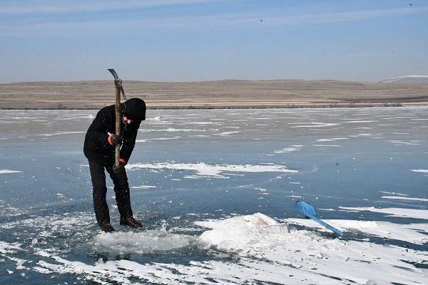Foto - -20 derecede ekmek mücadelesi! Bu soğukta para kazanmak zor iş 