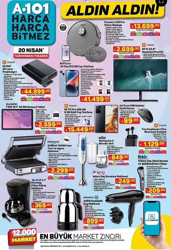 Foto - 20 Nisan 2023 A101 İnternete Özel Aldın Aldın Kataloğu yayımlandı! A101 IPhone 14 Plus ve Mi 11T Pro satışına başladı