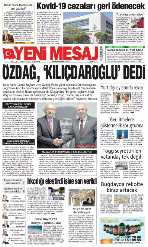 Foto - 25 Mayıs Perşembe gazete manşetleri