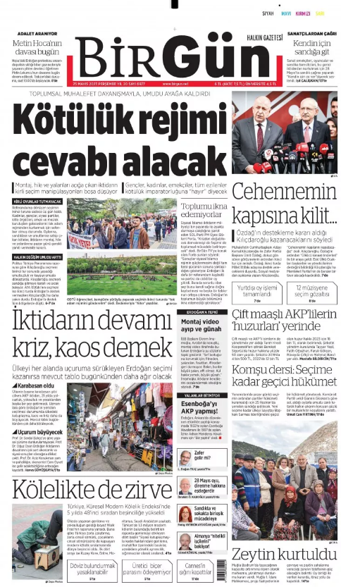 Foto - 25 Mayıs Perşembe gazete manşetleri