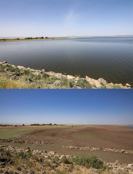 Foto - 3 ay arayla aynı göl! Doluluk oranı yüzde 65'ten 27'ye düştü