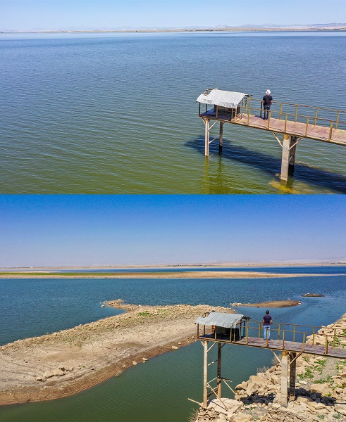 Foto - 3 ay arayla aynı göl! Doluluk oranı yüzde 65'ten 27'ye düştü