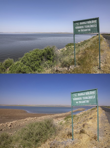 Foto - 3 ay arayla aynı göl! Doluluk oranı yüzde 65'ten 27'ye düştü