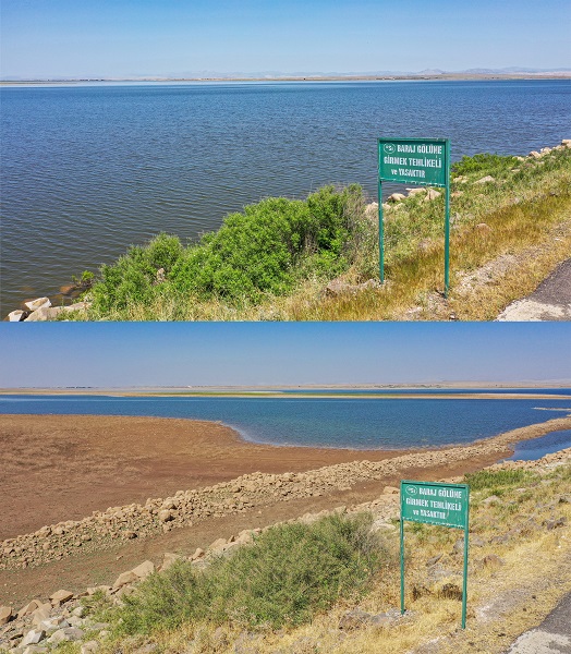 Foto - 3 ay arayla aynı göl! Doluluk oranı yüzde 65'ten 27'ye düştü