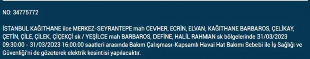 Foto - 31 Mart'a dikkat! Çok büyük elektrik kesintisi yaşanacak