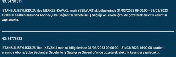 Foto - 31 Mart'a dikkat! Çok büyük elektrik kesintisi yaşanacak