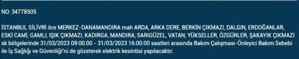 Foto - 31 Mart'a dikkat! Çok büyük elektrik kesintisi yaşanacak