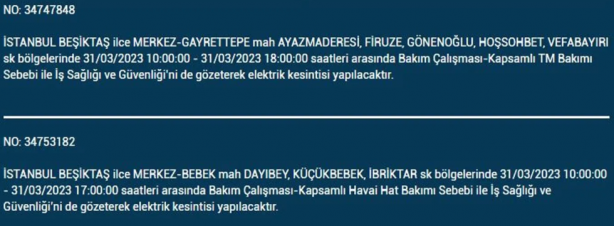 Foto - 31 Mart'a dikkat! Çok büyük elektrik kesintisi yaşanacak