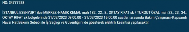 Foto - 31 Mart'a dikkat! Çok büyük elektrik kesintisi yaşanacak