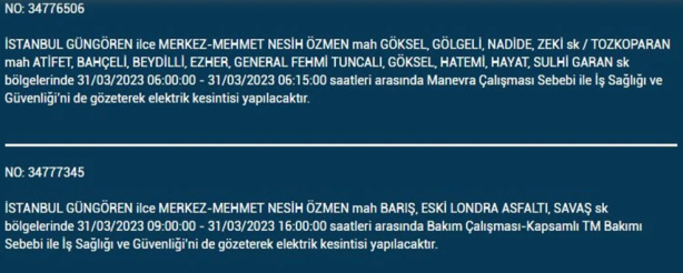 Foto - 31 Mart'a dikkat! Çok büyük elektrik kesintisi yaşanacak