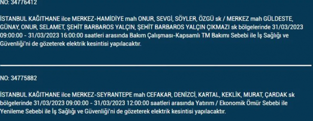 Foto - 31 Mart'a dikkat! Çok büyük elektrik kesintisi yaşanacak