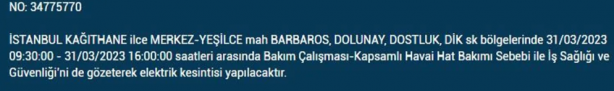Foto - 31 Mart'a dikkat! Çok büyük elektrik kesintisi yaşanacak
