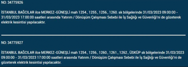 Foto - 31 Mart'a dikkat! Çok büyük elektrik kesintisi yaşanacak