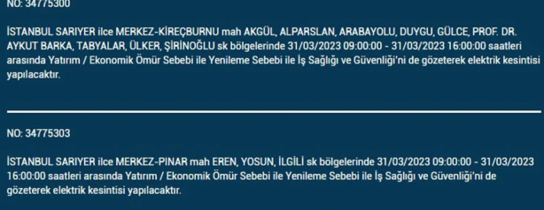 Foto - 31 Mart'a dikkat! Çok büyük elektrik kesintisi yaşanacak