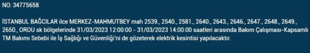 Foto - 31 Mart'a dikkat! Çok büyük elektrik kesintisi yaşanacak