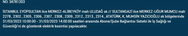 Foto - 31 Mart'a dikkat! Çok büyük elektrik kesintisi yaşanacak