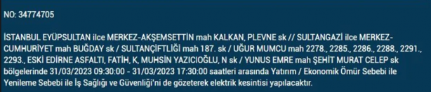 Foto - 31 Mart'a dikkat! Çok büyük elektrik kesintisi yaşanacak