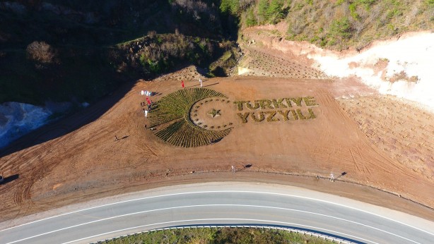36 bin fidanla başlanıldı! Türkiye yüzyılı logosu yapıldı