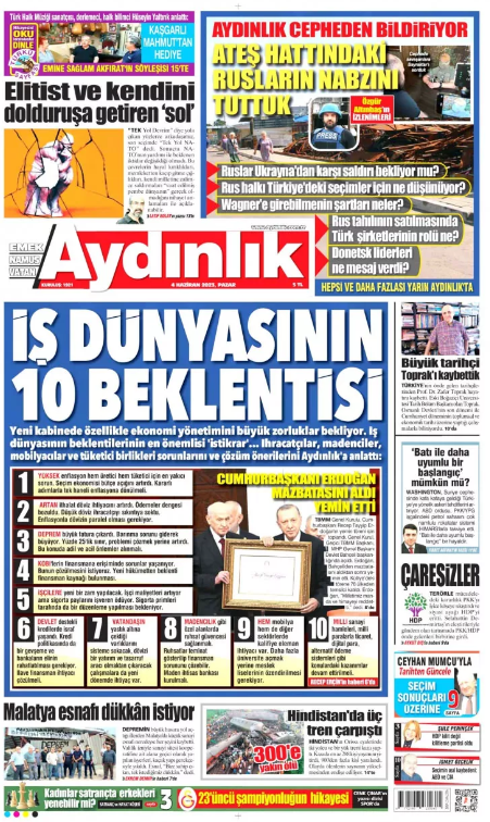 Foto - 4 Haziran Pazar gazete manşetleri