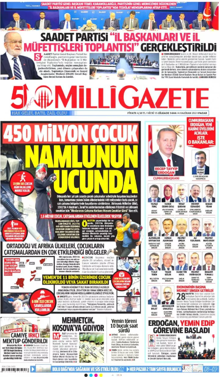 Foto - 4 Haziran Pazar gazete manşetleri