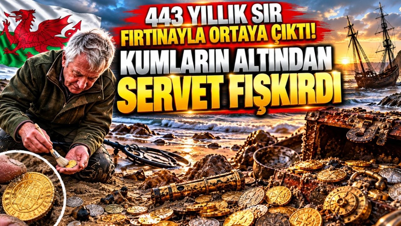 443 yıllık sır fırtınayla ortaya çıktı! Kumların altından servet fışkırdı