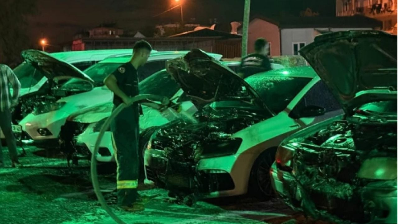 Foto - 6 aracı cayır cayır yaktı! Karakola girip teslim oldu!