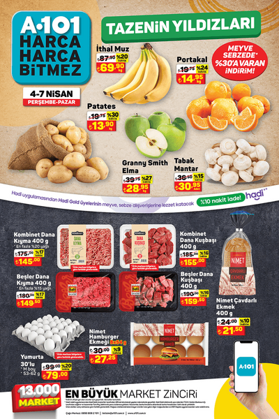 Foto - A-101 Market yeni indirimli ürünler listesini yayımladı! Et, süt, yumurtaya harika indirimler geliyor