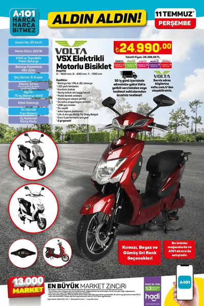 Foto - A101 11 Temmuz 2024 indirimli ürünler listesi geldi! Beyaz eşya ve elektrikli bisiklet ucuza satılıyor
