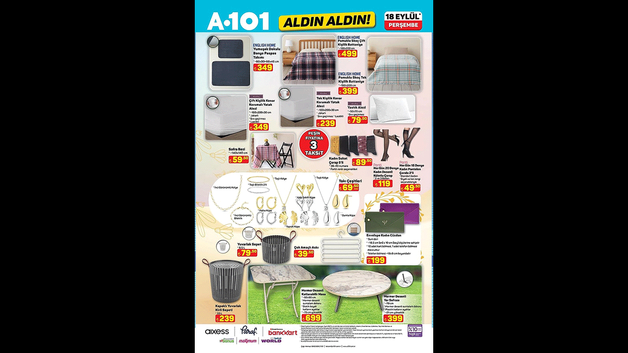 Foto - A101 18 Eylül indirim kataloğu yayımlandı! Beyaz eşyadan TV’ye, motosikletten peynire…
