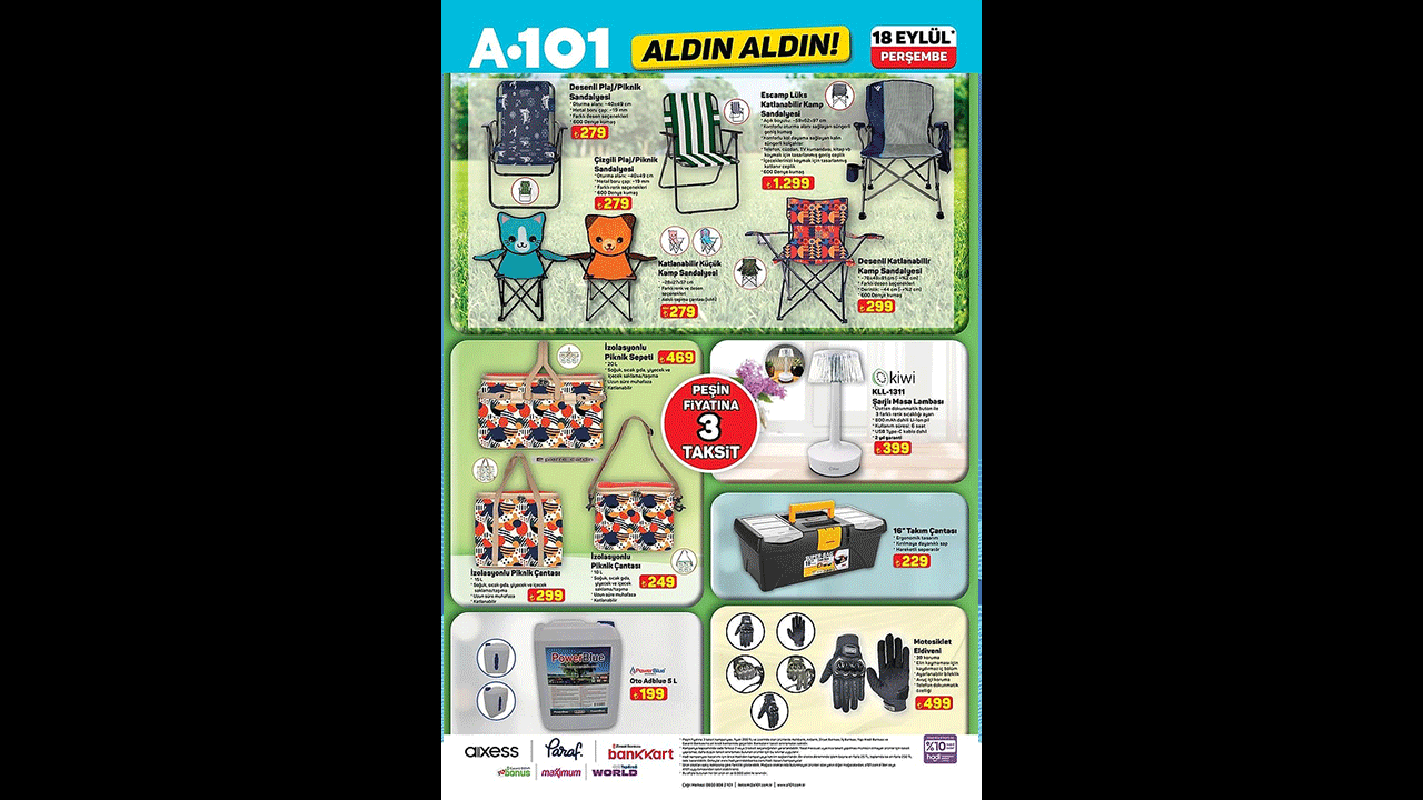Foto - A101 18 Eylül indirim kataloğu yayımlandı! Beyaz eşyadan TV’ye, motosikletten peynire…