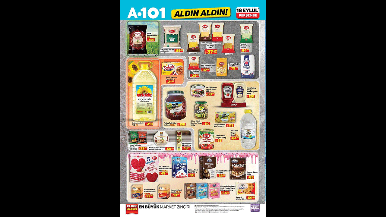 Foto - A101 18 Eylül indirim kataloğu yayımlandı! Beyaz eşyadan TV’ye, motosikletten peynire…