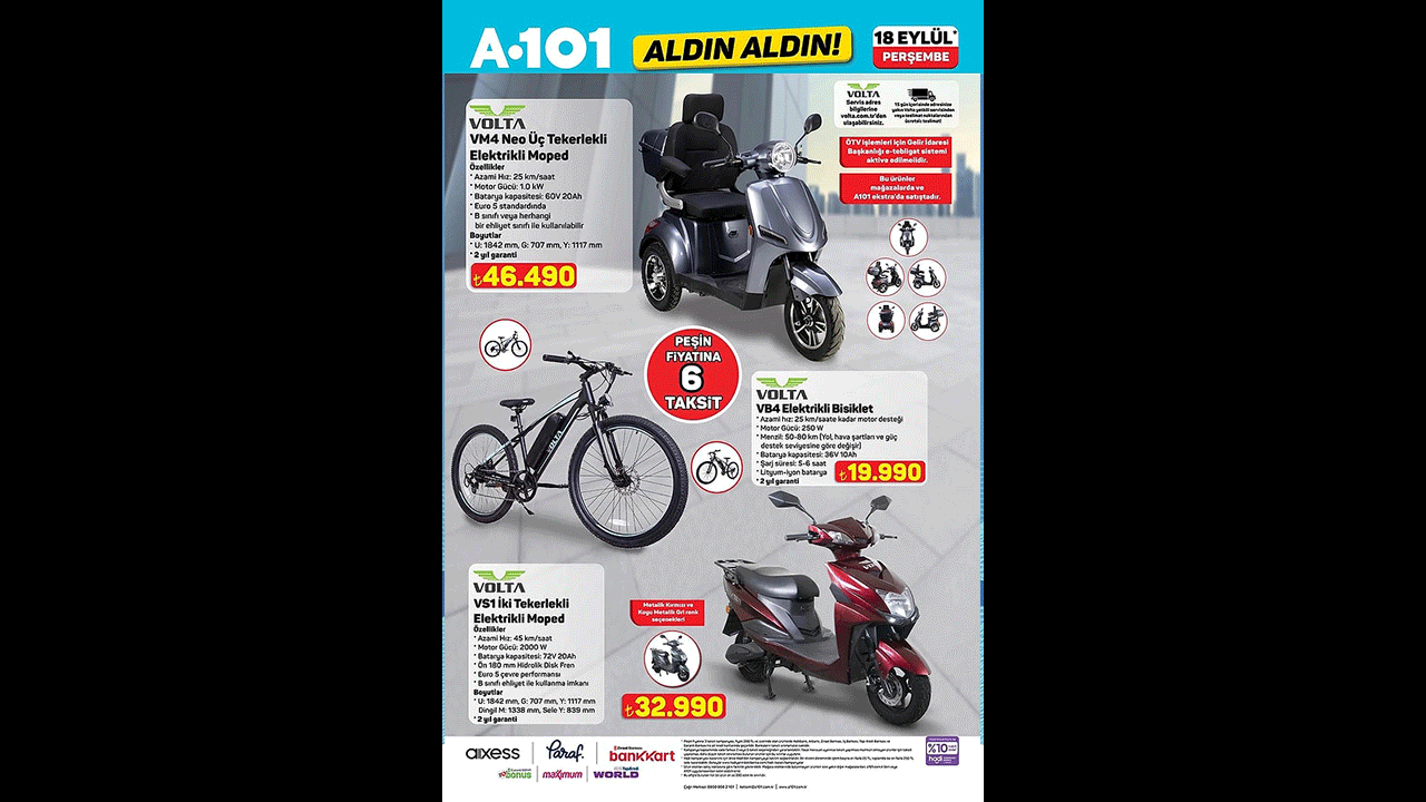 Foto - A101 18 Eylül indirim kataloğu yayımlandı! Beyaz eşyadan TV’ye, motosikletten peynire…