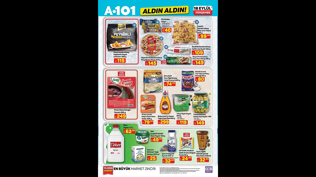 Foto - A101 18 Eylül indirim kataloğu yayımlandı! Beyaz eşyadan TV’ye, motosikletten peynire…