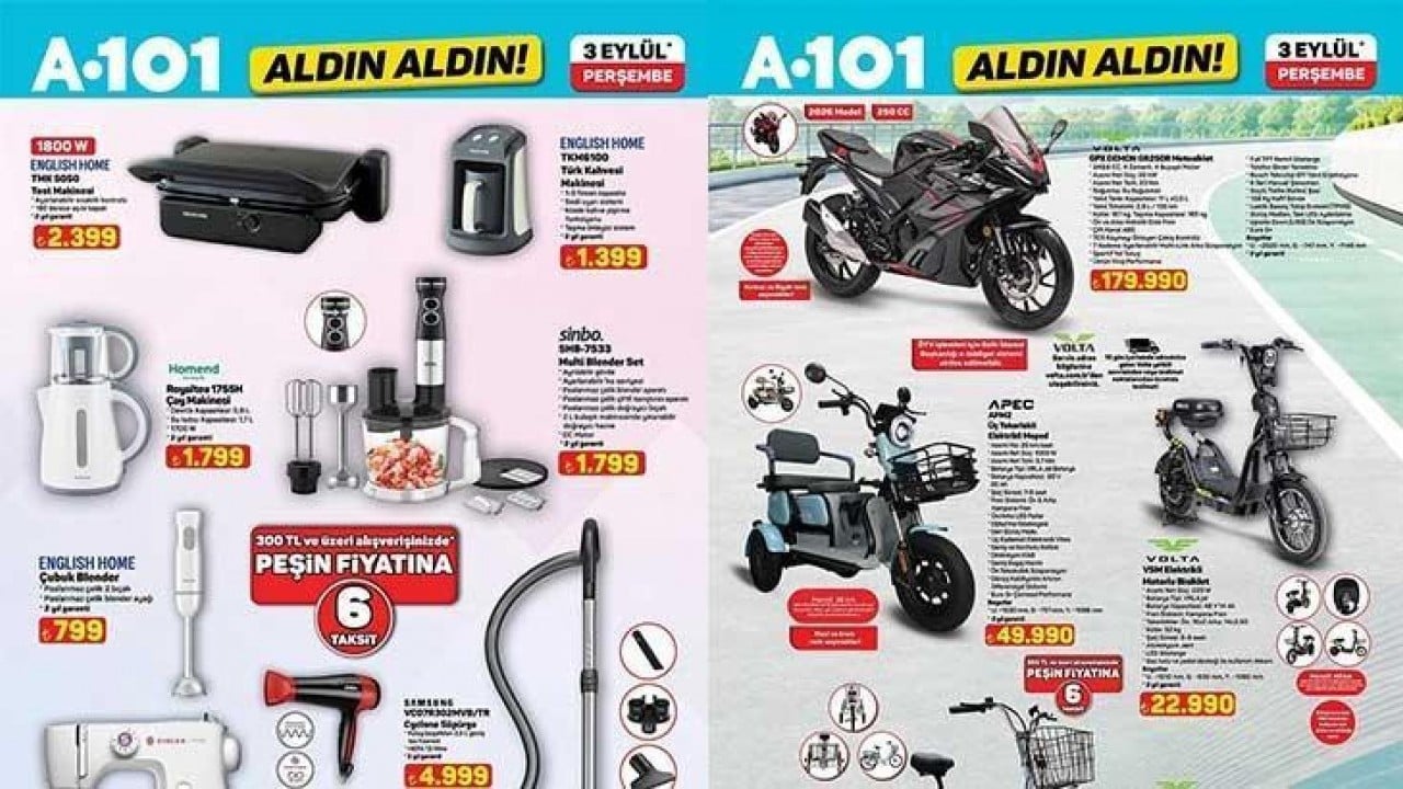A101 indirim festivali başladı! Motosikletten gıdaya dev fırsat listesi sızdı!