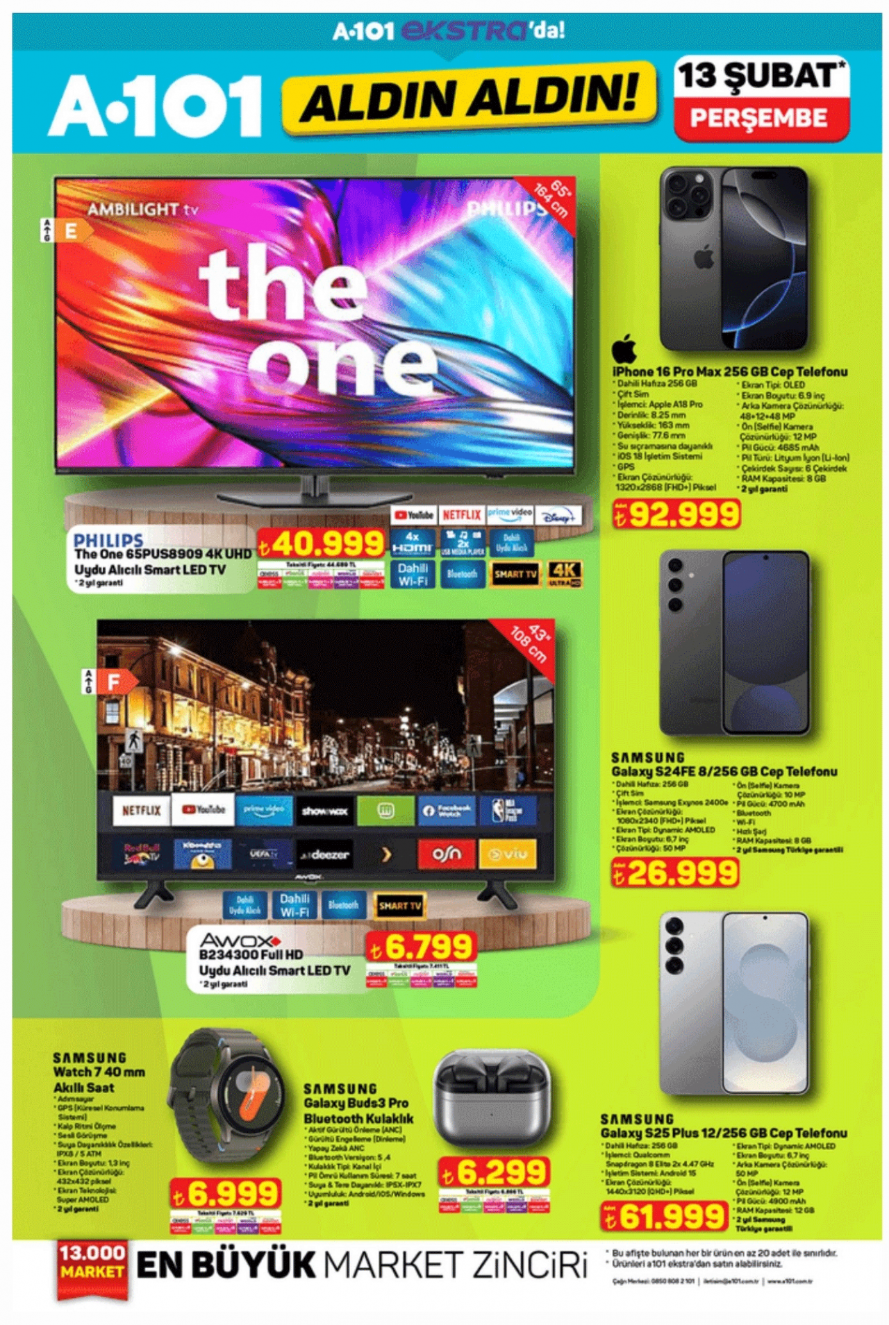 Foto - A101'de büyük teknoloji fırsatı! iPhone 16 Pro Max ve Samsung Galaxy S24 FE indirimli fiyatlarla satışta