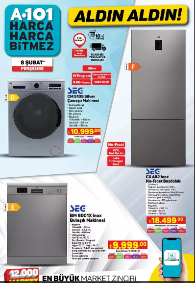 Foto - A101'e uygun yollu akıllı telefon, elektrik süpürgesi, halı ve koltuk yıkama makinesi geliyor! Dev kampanya