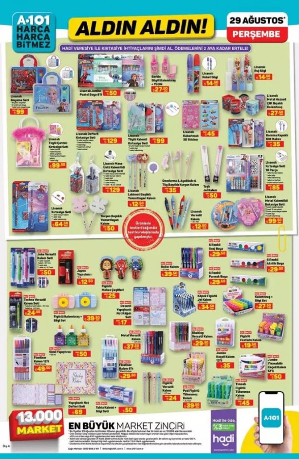 Foto - A101'de okul hazırlığı! 29 Ağustos 2024 Aktüel Kataloğu'nda kalem, defter, çanta, çalışma masası ve daha fazlası yerini aldı