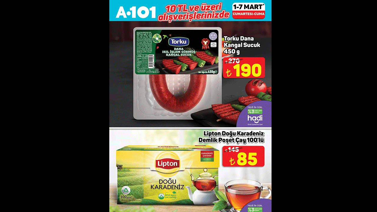 Foto - A101'den 1-7 Mart sürprizi: Çay zeytin ve sucukta dev indirim!