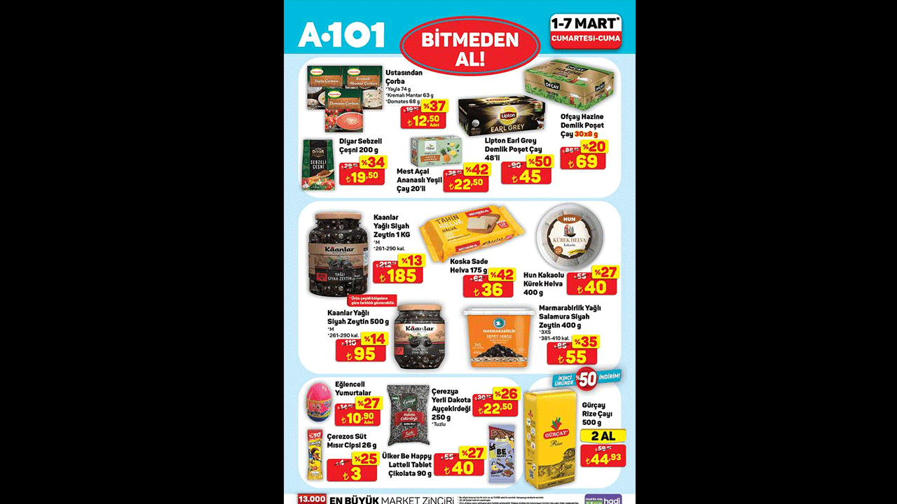 Foto - A101'den 1-7 Mart sürprizi: Çay zeytin ve sucukta dev indirim!