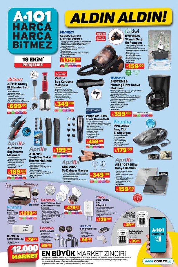 Foto - A101’den 19 Ekim Perşembe günü için DEV fırsatlar! Kaçıranlar çok üzülecek! Teknolojik ürünler satışa sunuluyor!