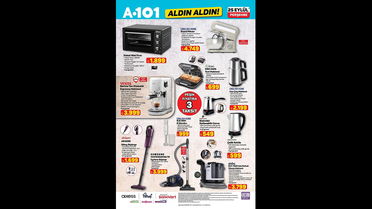 Foto - A101’den Büyük Sürpriz! 25 Eylül Aldın Aldın Kataloğu Açıklandı
