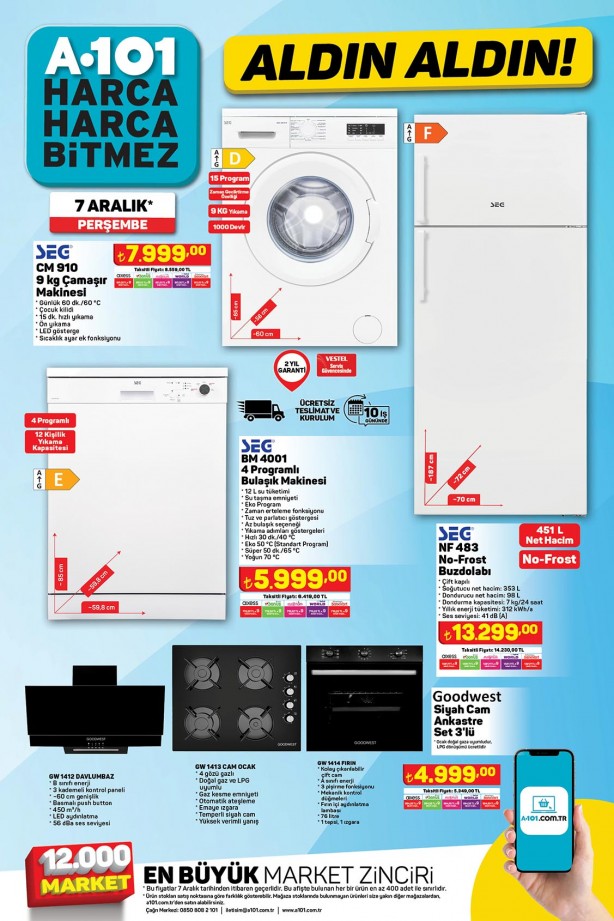 Foto - A101’den yılın son kampanyası! Beklenen katalog yayınlandı! A101'de hangi ürünler indirimde? 7 Aralık’ta A101'de neler var?