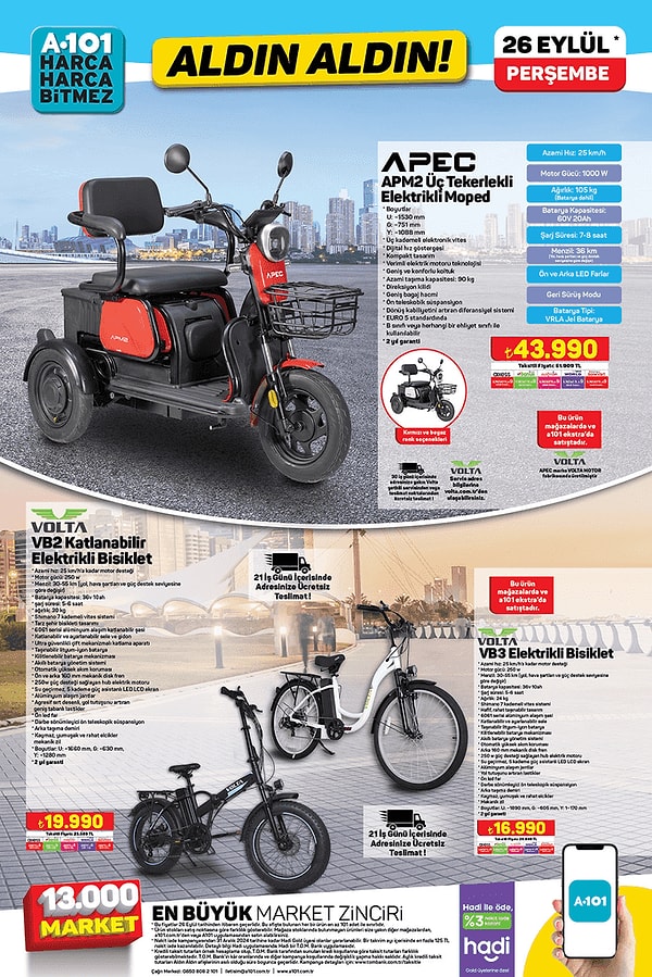 Foto - A101'e Elektrikli Moped Geliyor! 26 Eylül 2024 A101 Aldın Aldın Kataloğu