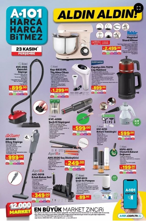 Foto - A101'e televizyon, buzdolabı, çamaşır makinesi, piyano ve koltuk takımları geliyor! 23 Kasım 2023 A101 güncel aktüel kataloğu