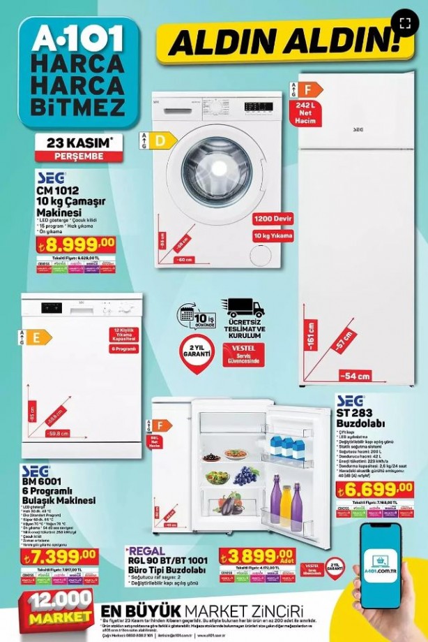 Foto - A101'e televizyon, buzdolabı, çamaşır makinesi, piyano ve koltuk takımları geliyor! 23 Kasım 2023 A101 güncel aktüel kataloğu