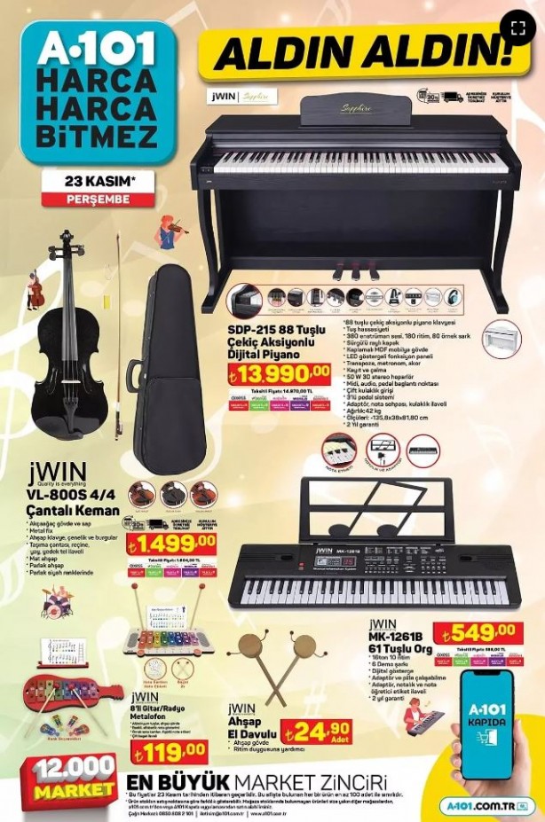 Foto - A101'e televizyon, buzdolabı, çamaşır makinesi, piyano ve koltuk takımları geliyor! 23 Kasım 2023 A101 güncel aktüel kataloğu