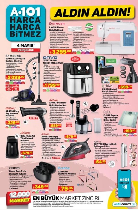 Foto - A101'in 4 Mayıs 2023 Aktüel Kataloğu paylaşıldı! Motosiklet, beyaz eşya ve daha birçok ürün indirimde