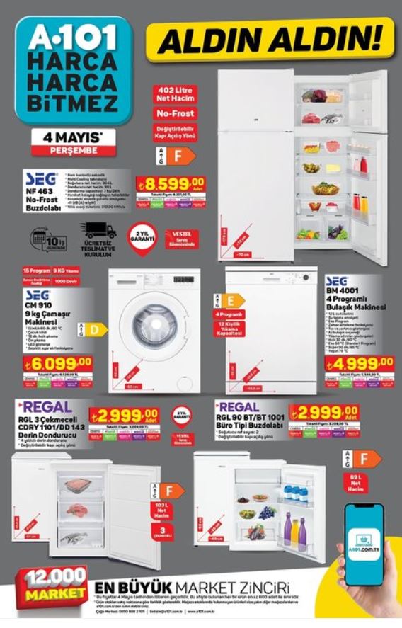 Foto - A101'in 4 Mayıs 2023 Aktüel Kataloğu paylaşıldı! Motosiklet, beyaz eşya ve daha birçok ürün indirimde