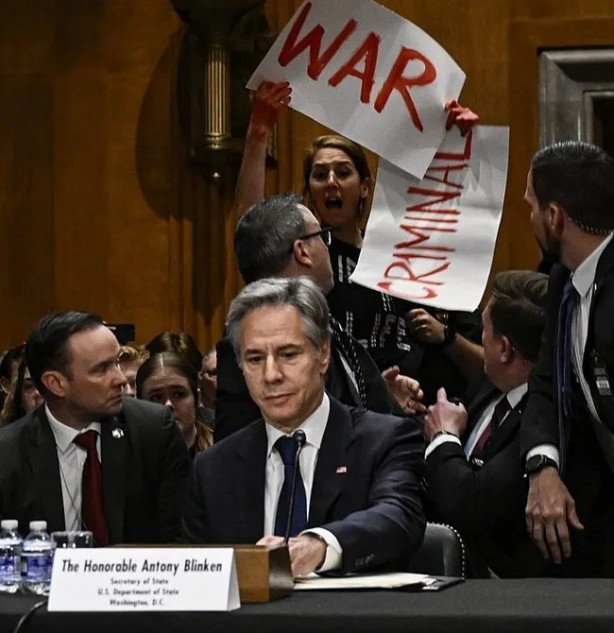 Foto - ABD Dışişleri Bakanı Blinken'a soğuk duş! Senatoda "Gazze kasabı" ifadesiyle protesto edildi