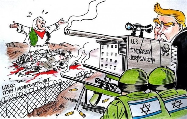 Foto - ABD ve İsrail katliamı karikatürlerle anlatıldı